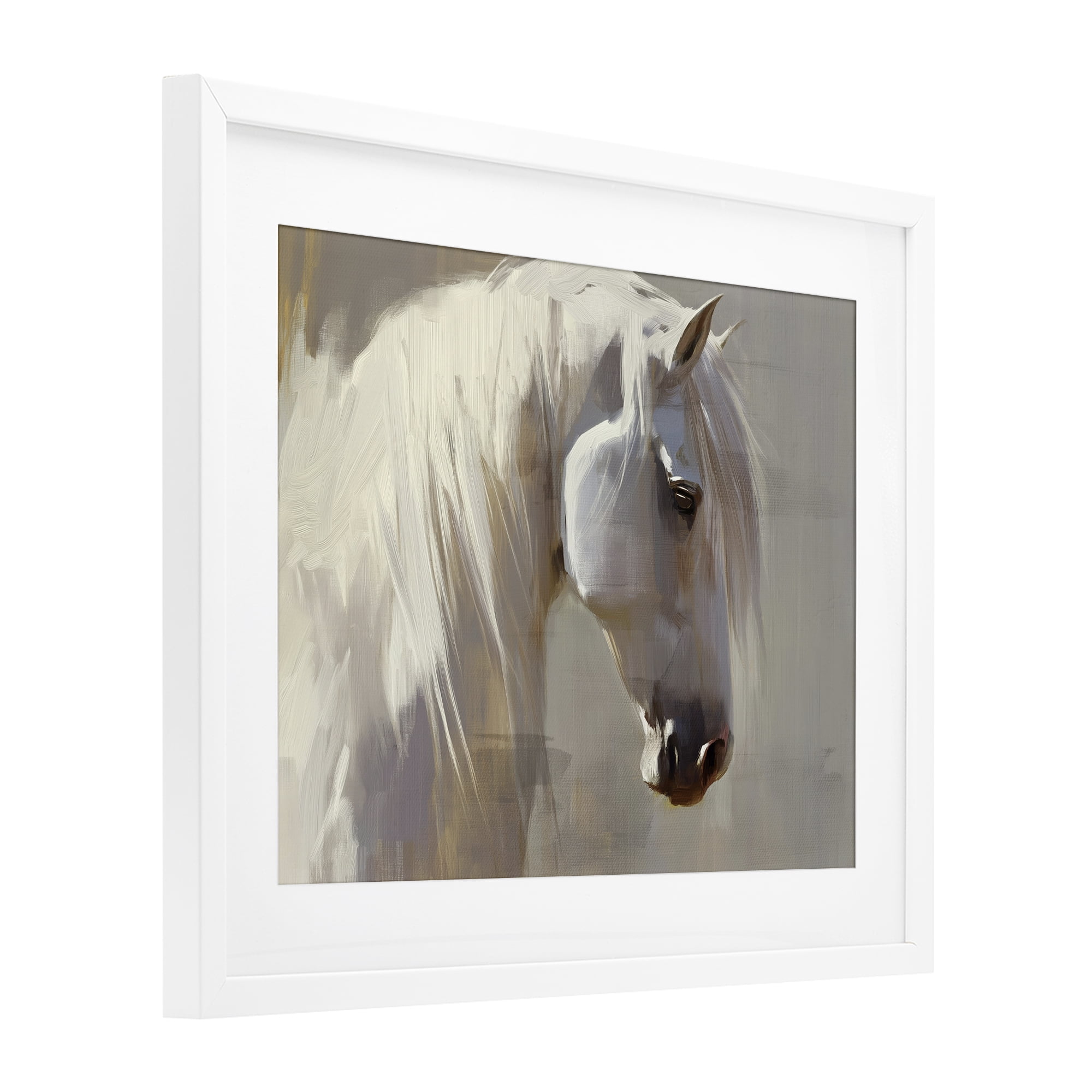 Stupell Industries White Moon Horse White Framed Print Under Glass, design by Svetlana Aleynikova