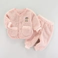 thumbnail image 2 of Fozruso Girls Pant Sets Toddler Boys Girls Long Sleeve Cartoon Warm T Shirt Tops Pants Outfits,6-12 Months(Pink), 2 of 4