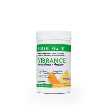 Vibrant Health Vibrance Essential Daily Green Food Powder, Orange Pineapple, 8.47 Oz