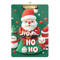 FORMRS Acrylic Clipboard with Low Profile Clip Standard A4 Letter Size, 12.5" x 9", Cute Christmas Pattern