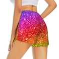 thumbnail image 3 of Sigee Colorful Glitter for Women's Athletic Shorts High Waisted Running Shorts Pocket Sporty Short Gym Elastic Workout ShortsLarge, 3 of 9