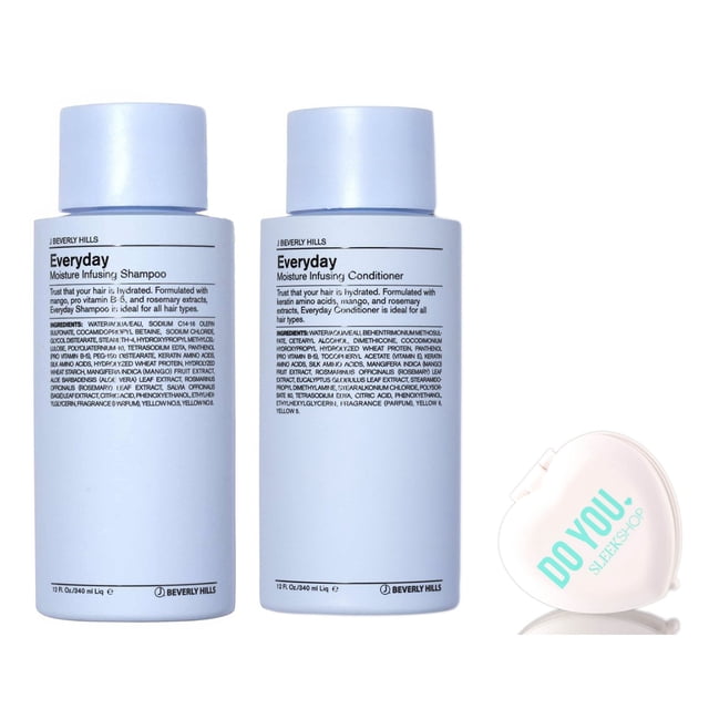 J Beverly Hills EVERYDAY Moisture Infusing SHAMPOO & CONDITIONER Duo (w/ Mirror) 12 oz / 350