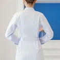 thumbnail image 4 of HAJWOH Scrubs for Women Dress Formal Lapel Neck Long Sleeve Button Down Work Dresses Stretchy Lightweight Workwear White XL, 4 of 5