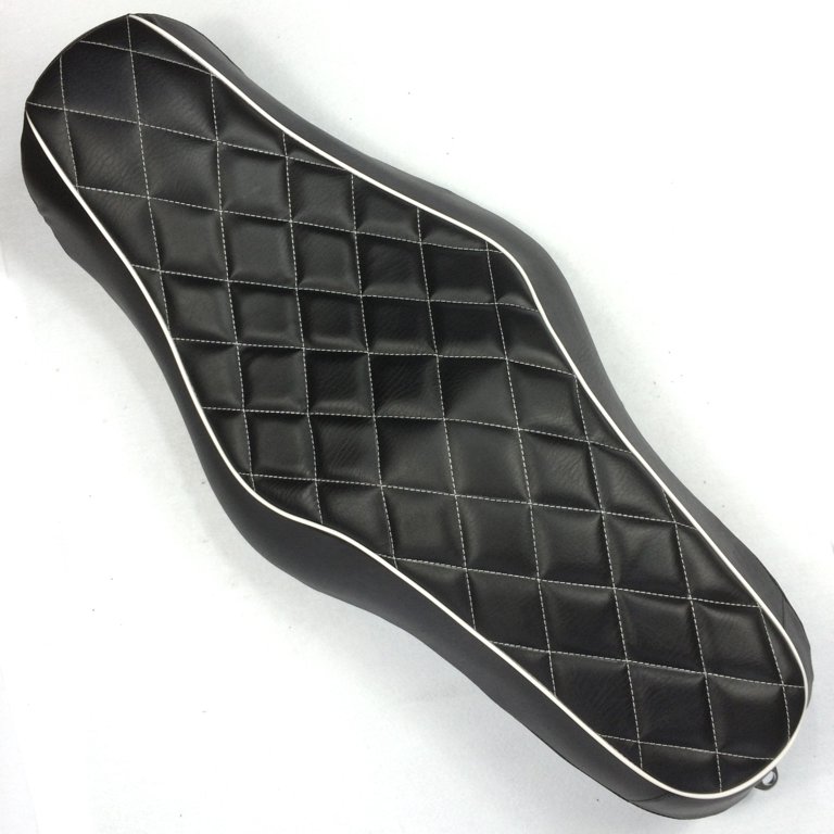 HTT Motorcycle Black Custom Driver Passenger 2-up Diamond Stitch