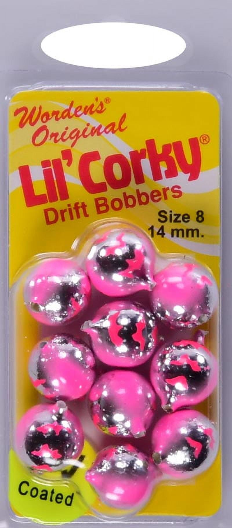 Yakima Bait Worden's Lil' Corky 1/2" Drift Bobblers, Double Trouble Pink, Size 8, 10 Count