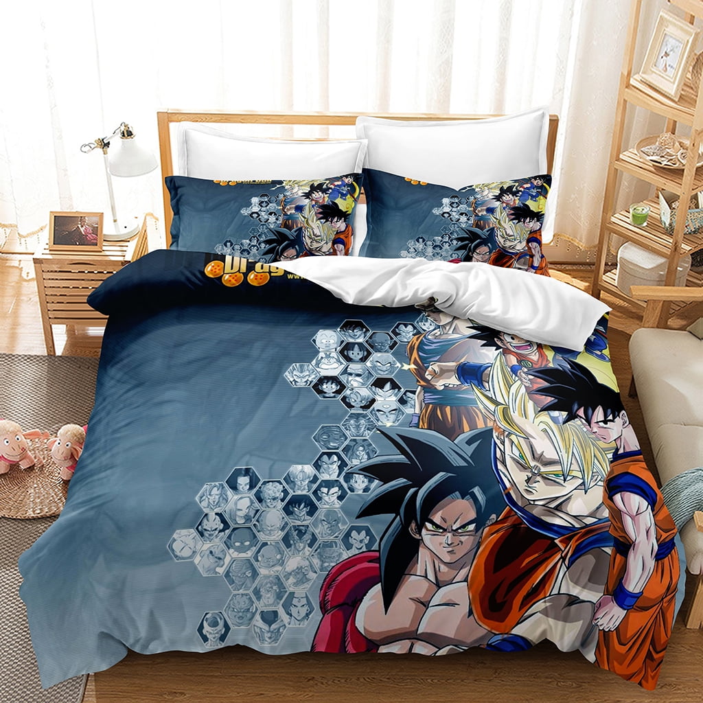 3D Anime Dragon Ball Z Goku Bed Sheet Bed Cover Bedding Set Comforter Cover 