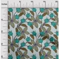 thumbnail image 2 of oneOone Viscose Tissu Bleu Clair Robe Rétro Floral Tissu Imprimé Tissu par la Cour 42 Pouces de Large, 2 of 5