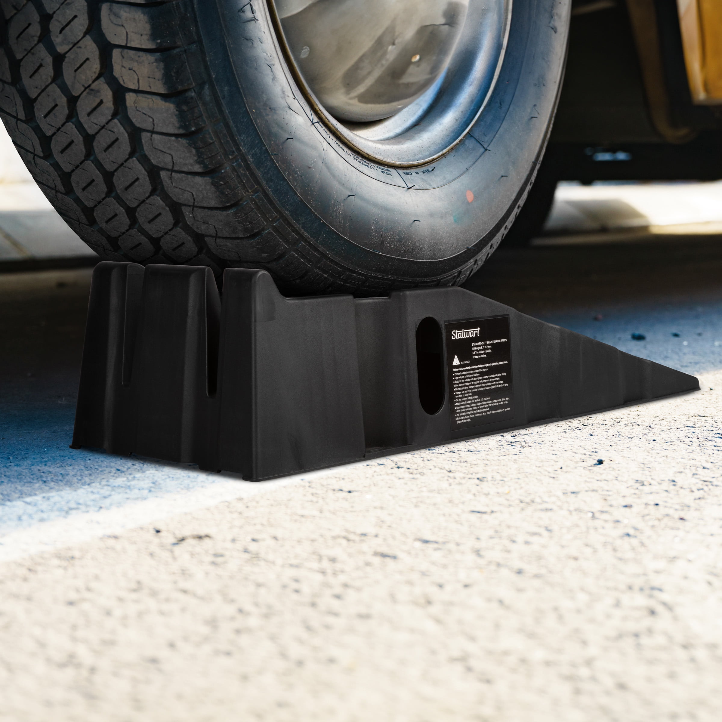 Stalwart Car Ramps for Oil Changes 2-Pack - 16,000lb GVW Capacity Car Lift