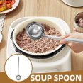thumbnail image 3 of Cucharón de acero inoxidable: Cucharón hondo de acero inoxidable de 310 ml con gancho y mango largo para servir sopa, gachas y salsa., 3 of 7