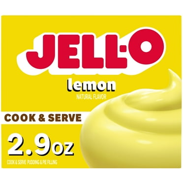 Jell-O Cook & Serve Lemon Naturally Flavored Pudding & Pie Filling Mix, 2.9 oz Box