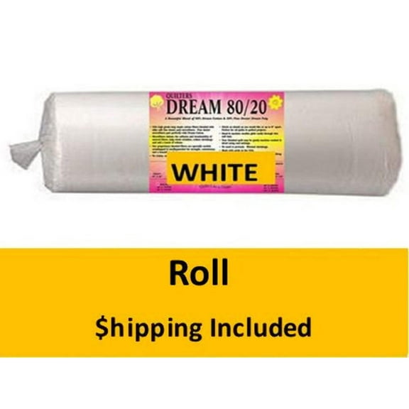 EWBLT60(2) Dream 80/20 White Select Batting (Rolls(2), Throw 60 in. x 15 yds.) shipping included*
