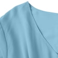 thumbnail image 6 of Miluxas Women's Pleated Midi Dress 3/4 Sleeve V-Neck A-Line Wrap Dress Light Blue L(L), 6 of 7