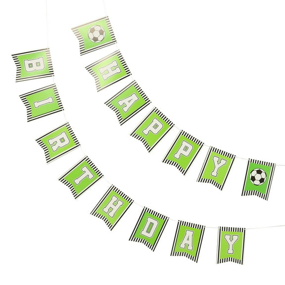 WRISTBIQUE Birthday Banner Boy Soccer Theme Set 94.5x2.6in Party Decoration