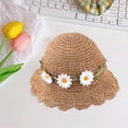 thumbnail image 2 of Sombrero de paja para niños, sombrero de playa de verano, sombreros de playa de ala ancha transpirables para senderismo, Naranja, 2 of 6