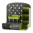 thumbnail image 1 of Organizador de tablero de clavija de escritorio con cajón, tarjetero de gran capacidad, portalápices con accesorios para niños, adultos, oficina, sala Negro, 1 of 7