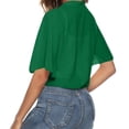 thumbnail image 5 of CIENVNSTG Women's Chiffon Cropped Bolero Sheer Shrugs Lightweight Short Bolero Cardigan Trendy 2026 Summer Tops Dark Green L, 5 of 7