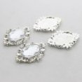 thumbnail image 3 of Rongfmy 10pc Oval Crystal Rhinestone Button Flatback Wedding Embellishment Sewing Crafts Clear, 3 of 6