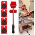 thumbnail image 3 of Kit para mover muebles pesados ​​sin esfuerzo, kit para mover muebles, kit de palanca y carro para muebles, 1 barra de elevación y 4 ruedas móviles, hasta 400 kg (hy), 3 of 5