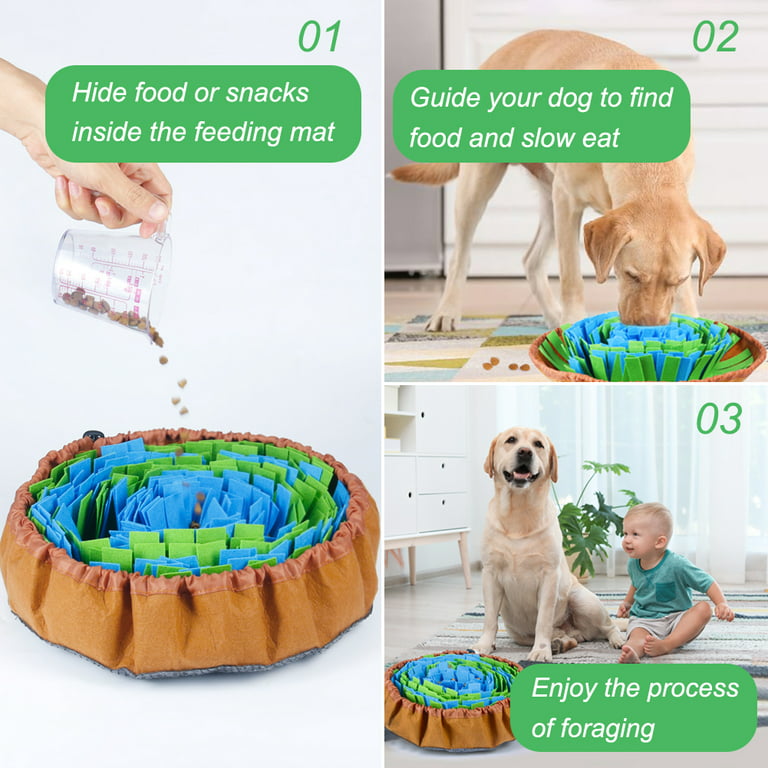 B LABS Interactive Snuffle Mat for Dogs - Slow Eating, Mental Stimulation,  Adjustable Dog Digging Toys