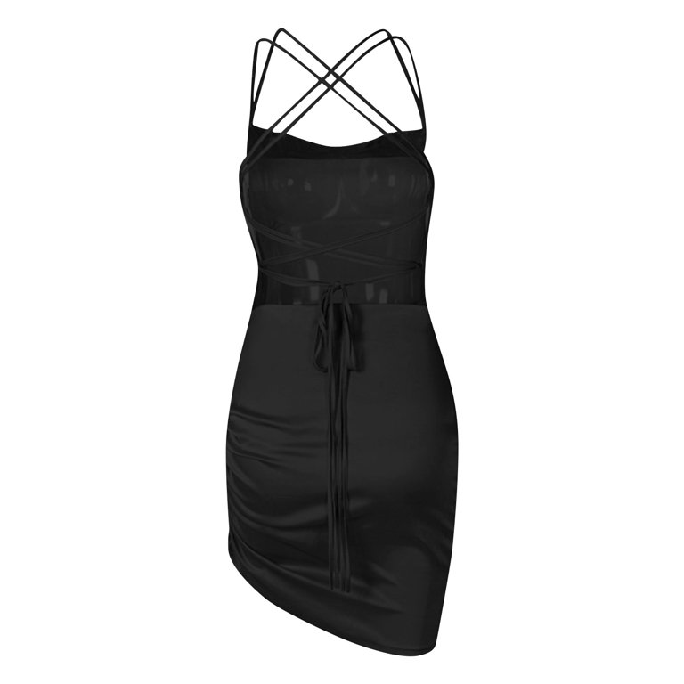 backless lace up bodycon dress Simply A Stunner Lace-Up Bodycon Satin Mini Dress