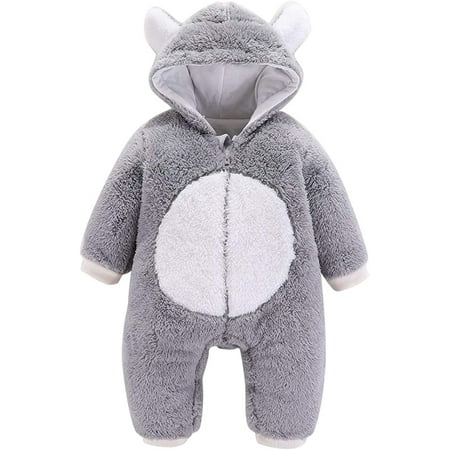 

YOUI-GIFTS Newborn Bear Warmer Snowsuit Circle Hooded Romper Jumpsuit for Baby Girls Boys