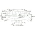 thumbnail image 4 of PonLiving Sectional Sofa, 103.5" 3 Piece Living Room Couch with Storage Ottoman, Left Facing Chaise, Microfiber with Faux Leather Dark Brown, 4 of 4