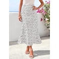 thumbnail image 6 of FreshPretty Satin Skirts for Women Trendy Spring Summer High Waisted Leopard Print Cocktail Wedding Long Silk Midi Skirt, 6 of 8