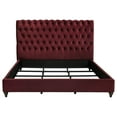 thumbnail image 4 of Coaster Devon Tufted Upholstered Fabric California King Panel Bed in Wine Red, 4 of 10