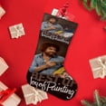thumbnail image 4 of Bob Ross: El Placer de Pintar Tema: Calcetines de Navidad, fino lino blanco para colgar en escaleras y chimenea, decoración navideña para el hogar, regalo de Navidad. 54cm × 38cm, 4 of 5