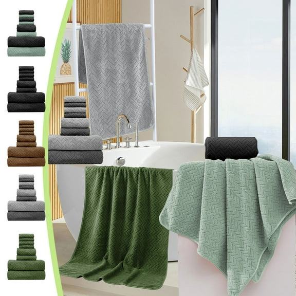 Xuniizn Bath Towel and Wash Cloths Set: 4xSquare Towels, 2 Bath Towels, 2xHand Towels, cotton, Highly Absorbent & Fade Resistant