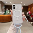 thumbnail image 1 of Transparent Magnetic Phone Case For iPhone 16 15 14 13 Mini 12 11 Pro XS Max XR 8 7 Plus Crossbody Strap Rope For Magsafe Cover LUHAN, 1 of 7