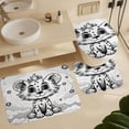 thumbnail image 6 of 4 Piece Bathroom Shower Curtain Sets Cute Little Lion Sitting In The Clouds Non-Slip Rugs And Toilet Mat Lid Rug Accessories Lion Moon And Stars Baby Gift Shower Curtain with 12 Hooks, 6 of 8