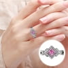 Miarhb Women's Ring Creative Cross-wound Pink Diamond Zircon Ring Jewelry Gift Copper Ring
