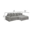 thumbnail image 6 of Lain Sectional Sofa with Reversible Chaise- 6 Throw Pillows- Gray Corduroy, 6 of 6