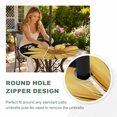 thumbnail image 4 of Round Outdoor Tablecloth with Umbrella Hole and Zipper, Yellow Daisy Rustic Tablecloth with Elastic Waterproof, Black Pastoral Flowers Honeybees Patio Table Covers for 36" - 44" Picnic Pool Tables, 4 of 9