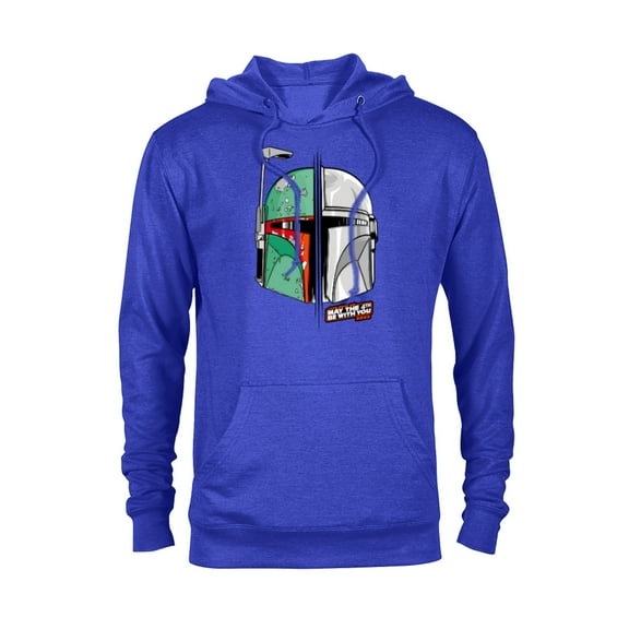 Star Wars Mando and Boba Fett May the 4th Be With You - Pullover Hoodie for Adults - Customized-Royal Heather