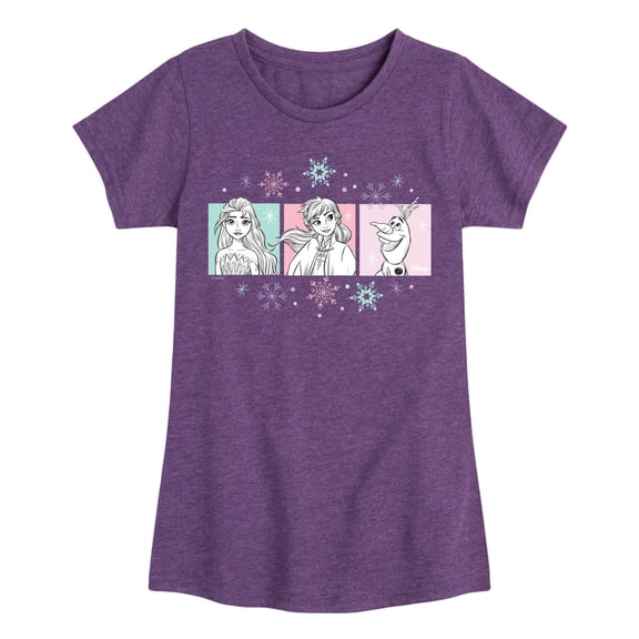 Frozen 2 - Pastel Character Grid - Toddler And Youth Girls Short Sleeve Graphic T-Shirt