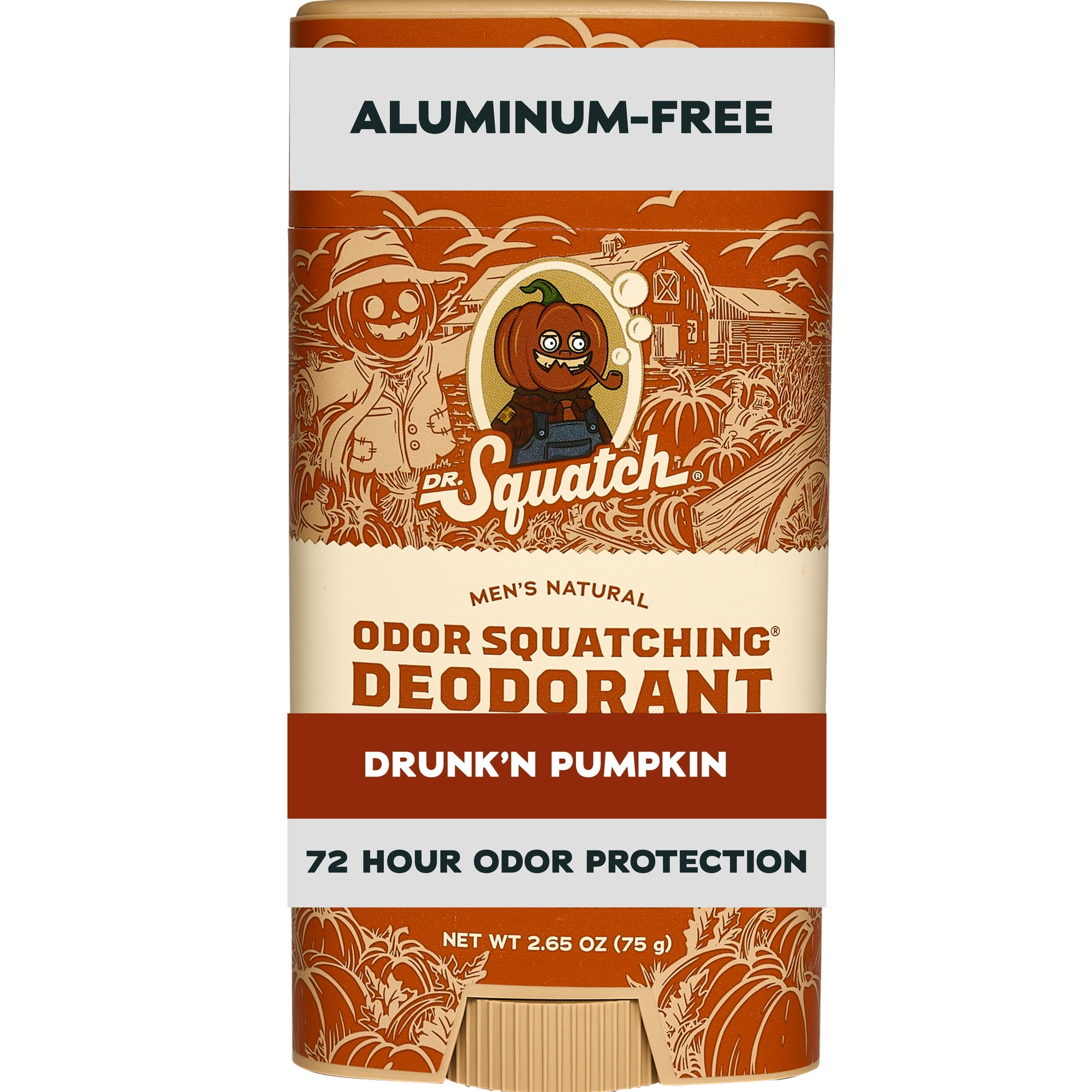 Dr. Squatch Natural Men's Deodorant - Odor-Squatching Aluminum Free - Drunkin' Pumpkin (2.65 oz)