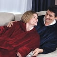 thumbnail image 4 of Sudadera con capucha para hombre y mujer, jersey holgado de franela para el hogar, camisón cálido de polar, manta para TV, 4 of 6
