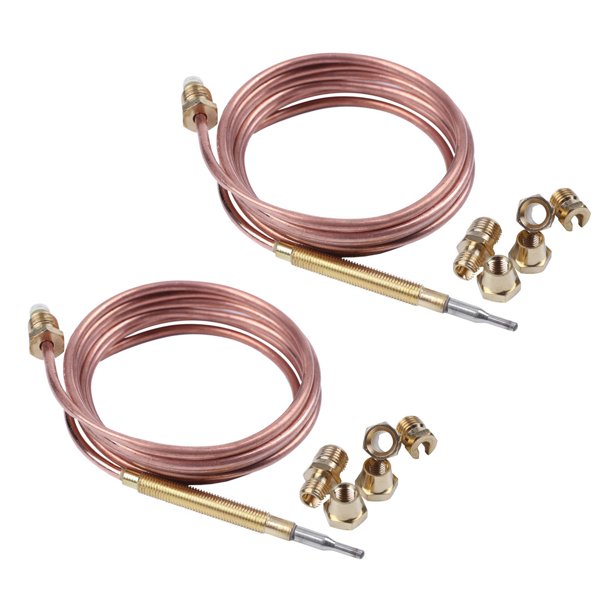 2Pcs 1500mm Gas Stove Universal Thermocouple Kit M6X0.75 with Overflow