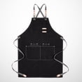thumbnail image 5 of Tablier en Toile Noire avec Poches Réglables pour Cuisine et Restaurant 24,5 Pouces, 5 of 5