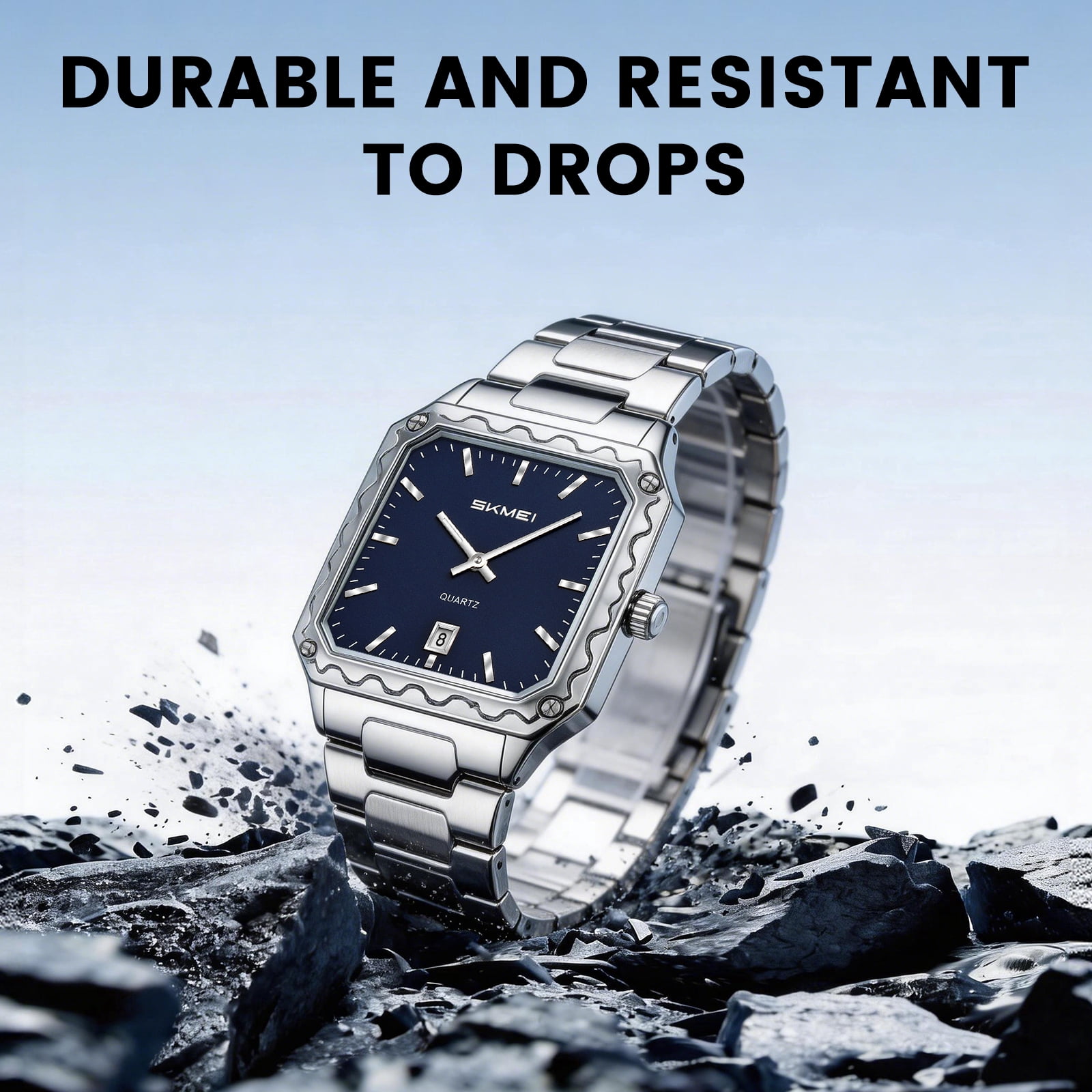 SKMEI Watches for Men Fashion Business Mens Watch Analog Quartz Big Face Luxury Classic Stainless Steel Waterproof Luminous Wristwatch