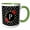Green/White, variant on 3drose, Red Rose Letter P Monogram Black and White Polka Dots with Flowers, 11oz Two-tone Yellow Mug