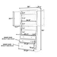 thumbnail image 2 of Harper & Bright Designs Tall Kitchen Pantry Cabinet with Power Outlets, Freestanding Cupboard with 3 Drawers and Adjustable Shelves for Dining Room, Natural, 2 of 18