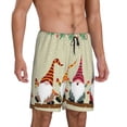 thumbnail image 2 of Gaeub Christmas Card With Gnomes Print Men's Short Pajama Pants, Sleep Shorts, Household Pants, Casual Pants with Pockets-Small, 2 of 6
