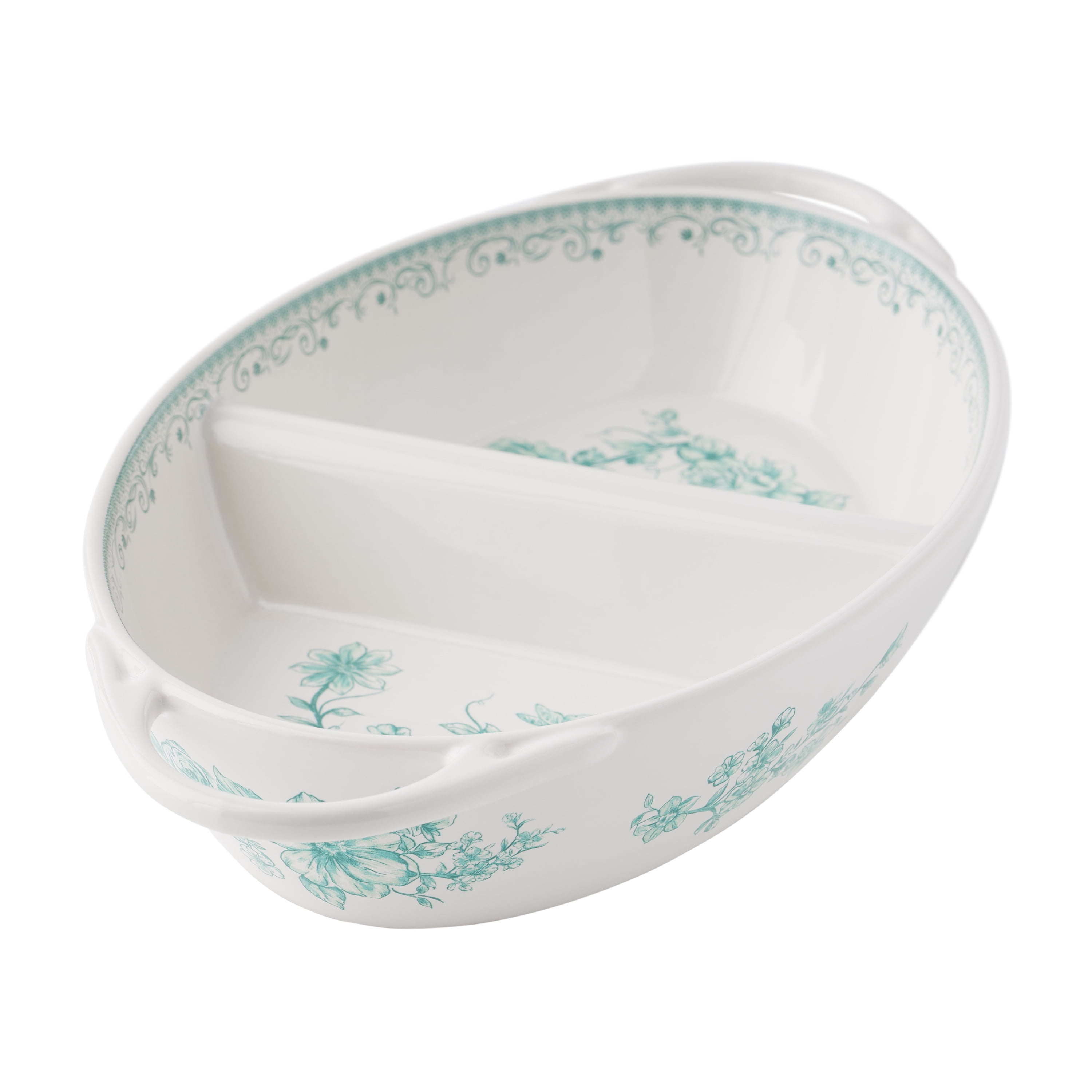 The Pioneer Woman Agatha Stoneware Divided Server, Green