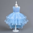 thumbnail image 2 of Mercatoo Kids Girl Sleeveless Dress Summer Round Neck A Line Flowy Princess Dress Piano Concert Wedding Party Dress, 2 of 7