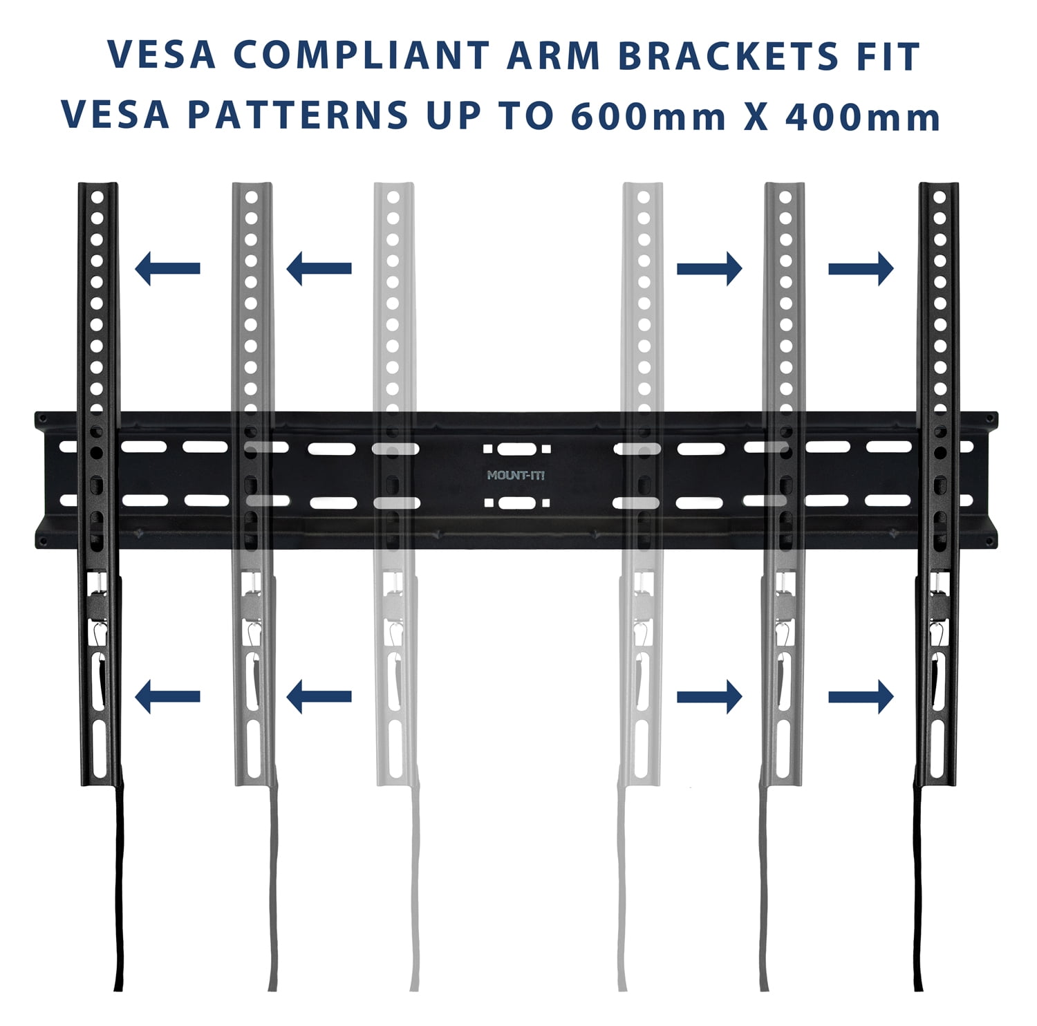 Mount-It! Fixed TV Wall Mount, 37" to 70" Screens,  Capacity 77 Lbs. , Low Profile, Heavy Duty, Lifetime Guarantee