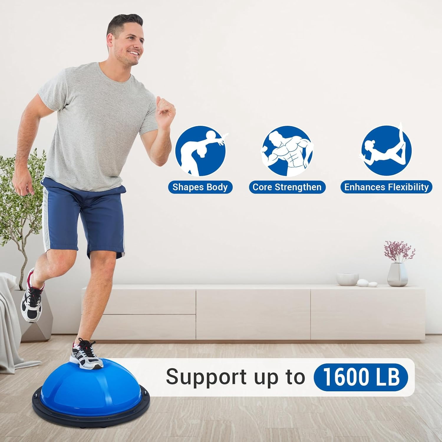 23in  Ball with Resistance Bands and Pump for  Strength and Stability Training