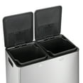 thumbnail image 2 of ZENSTYLE 2 x 8-Gallon Trash Can Stainless Steel Kitchen Garbage Can with Step Pedal - Silver, 2 of 11